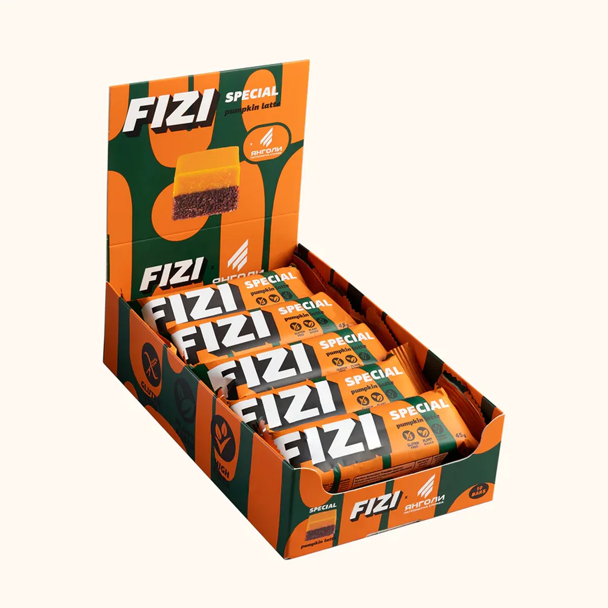 FIZI Гарбузовий Латте 10x45g Мигдальна мука Гарбуз Кава Кориця