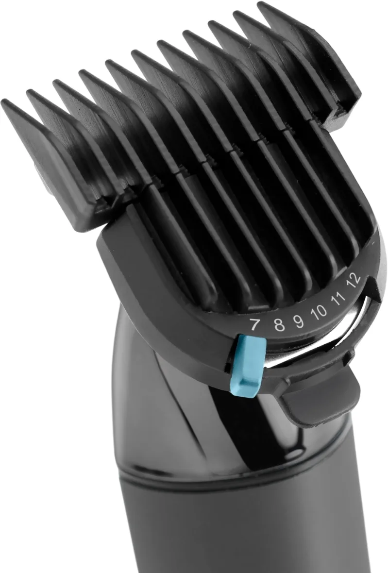 Тример Babyliss Super-X Metal Black Edition для бороди та вусів, акумуляторний, з двома насадками, кейсом та підставкою, з нержаві