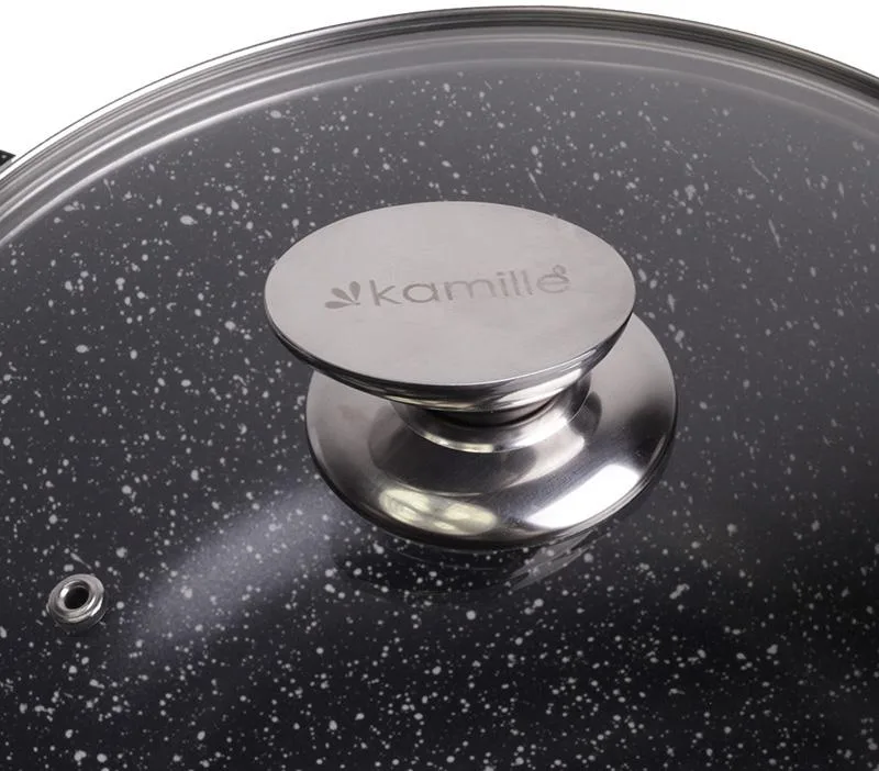 Каструля Kamille Landes 4.5л литий алюміній з антипригарним покриттям Marble Coating