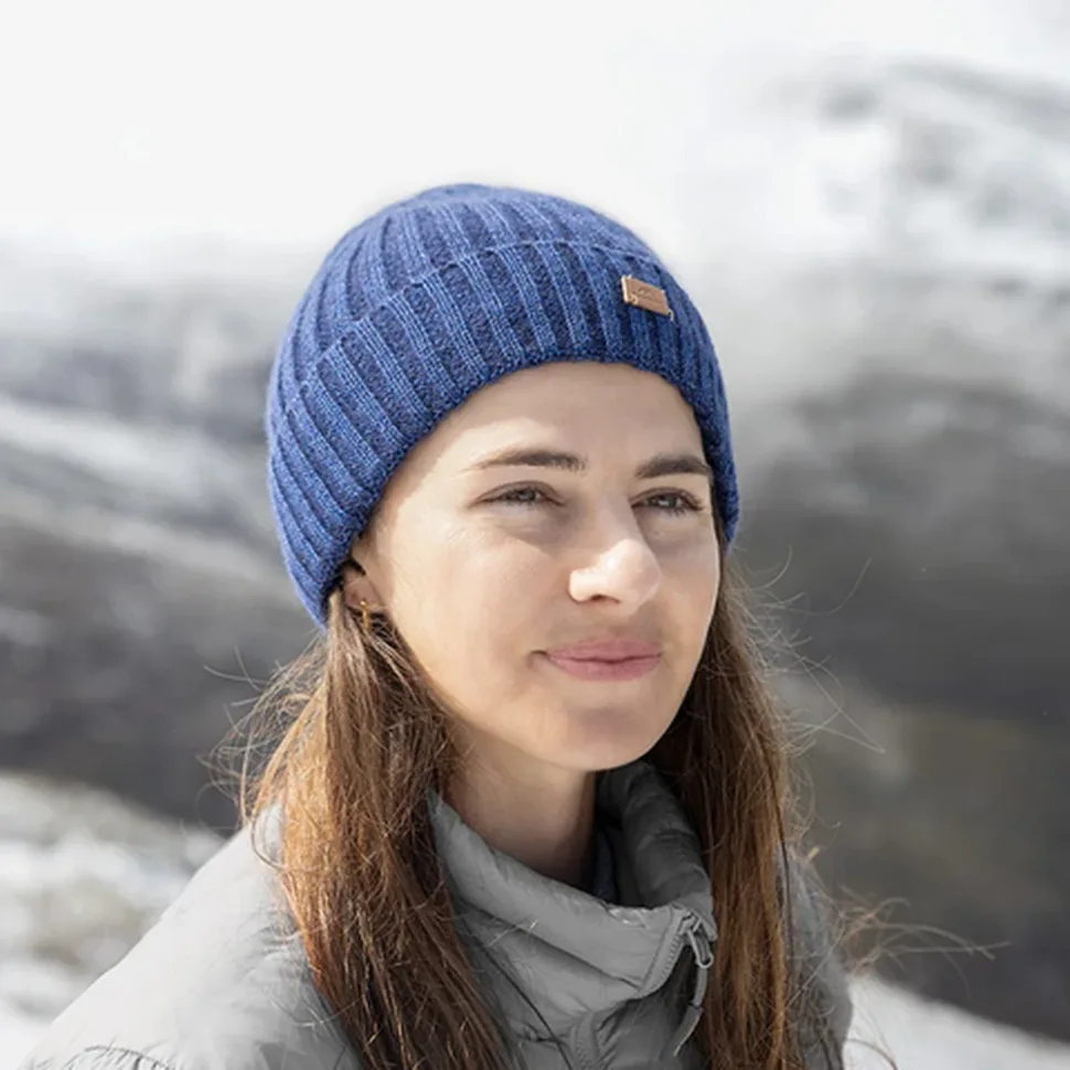 Шапка з підворотом Naturehike поліестер акрил нейлон 22 см синя