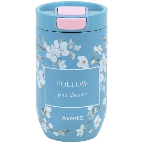Термокухоль 350 мл AXENT Gentle Blossom нержавіюча сталь для гарячих напоїв термос для чаю.