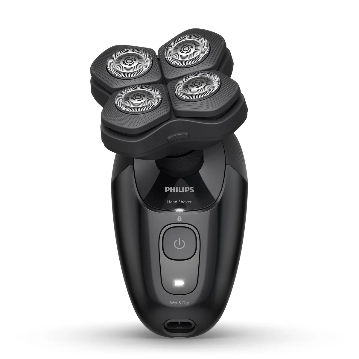 Електрична бритва для голови Philips Pro Series 5000, роторна, з 4 бритвяними головками, Li-Ion, для сухого та вологого гоління, ч