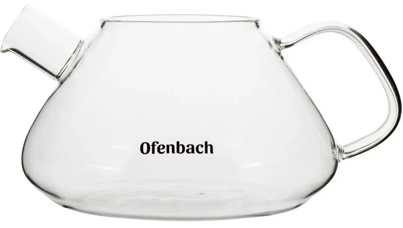 Чайник скляний заварний Ofenbach боросилікатне скло 450 мл з металевим ситечком