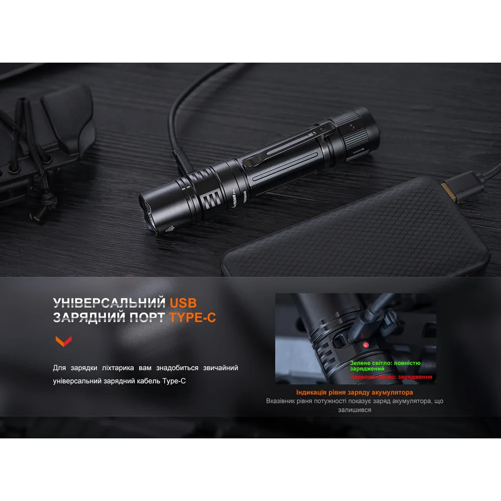 Фонарь ручной Fenix алюминиевый 145,8х26,5х25,7 мм черный 2800 лм IP68