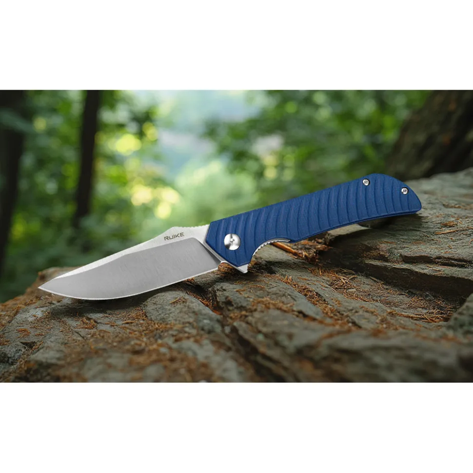Ніж складаний Ruike Sandvik 14C28N 92 мм Синій