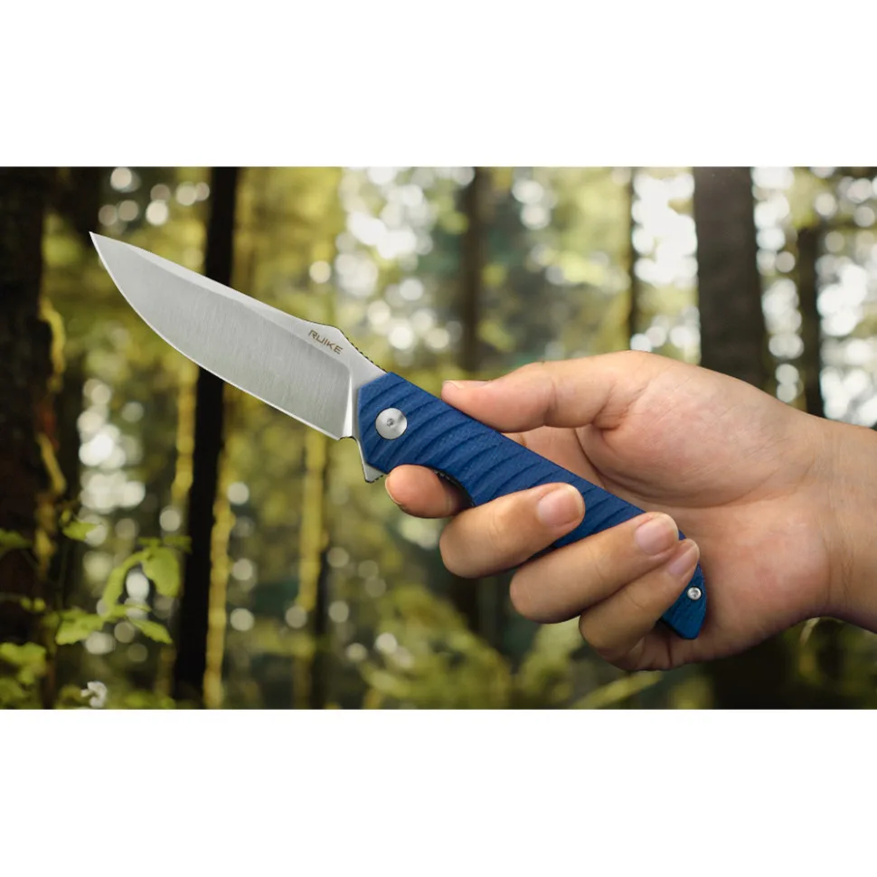Ніж складаний Ruike Sandvik 14C28N 92 мм Синій