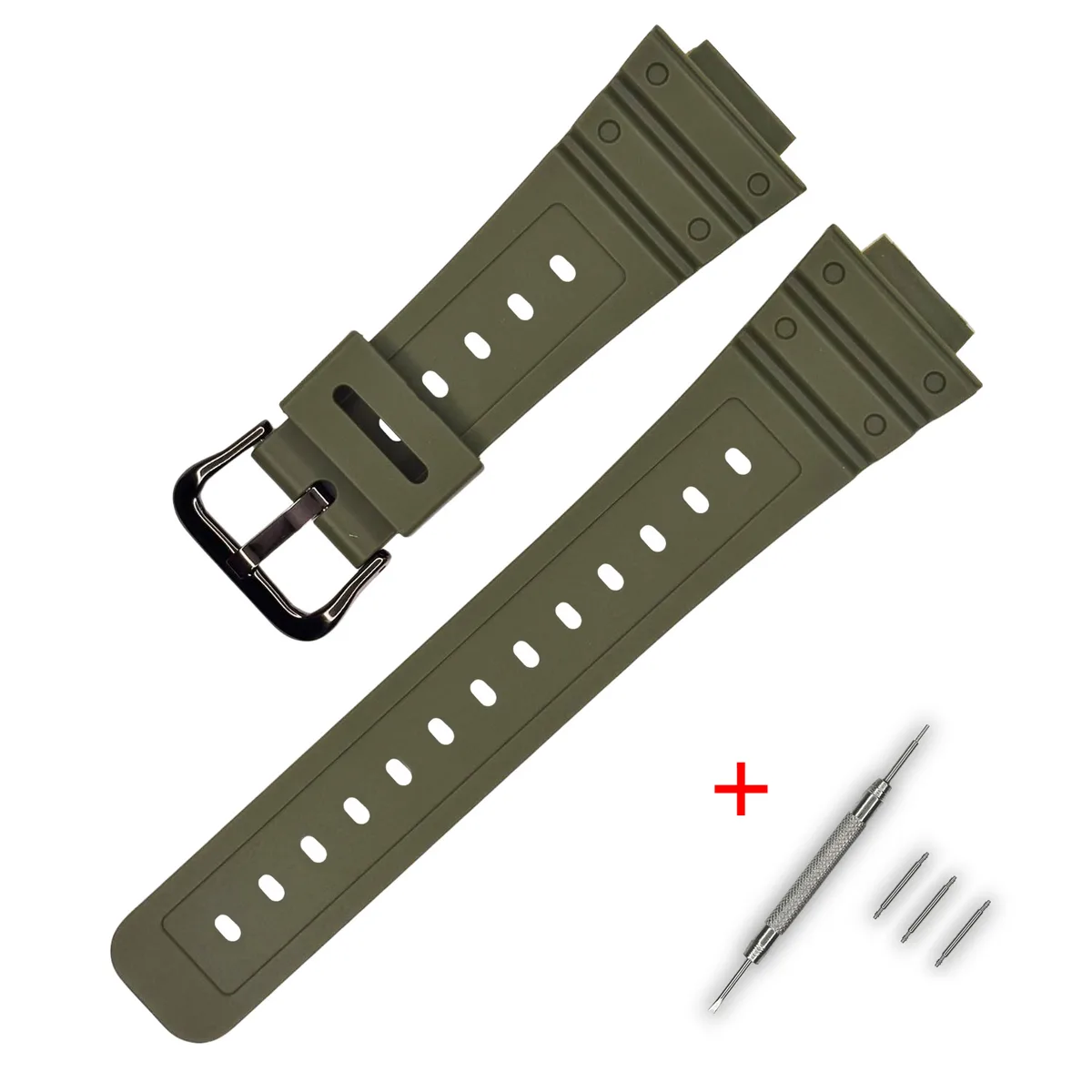Ремінець Casio полімер 20 см армійський зелений