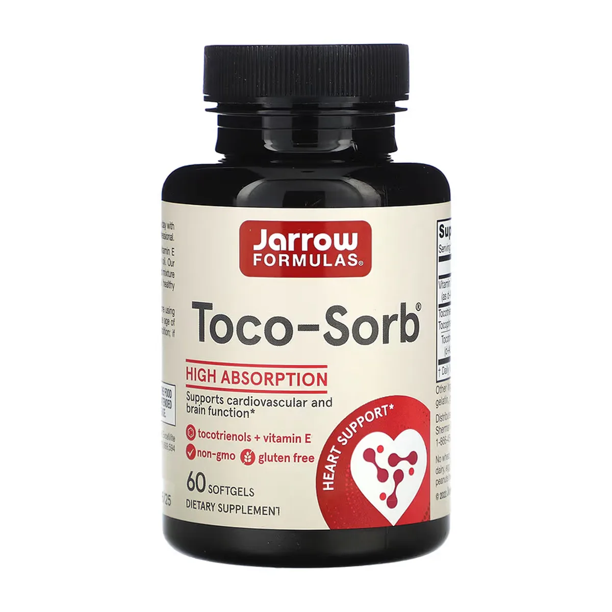 Jarrow Formulas Toco-Sorb токотриенолы витамин Е 60 мягких капсул без ГМО без глютена