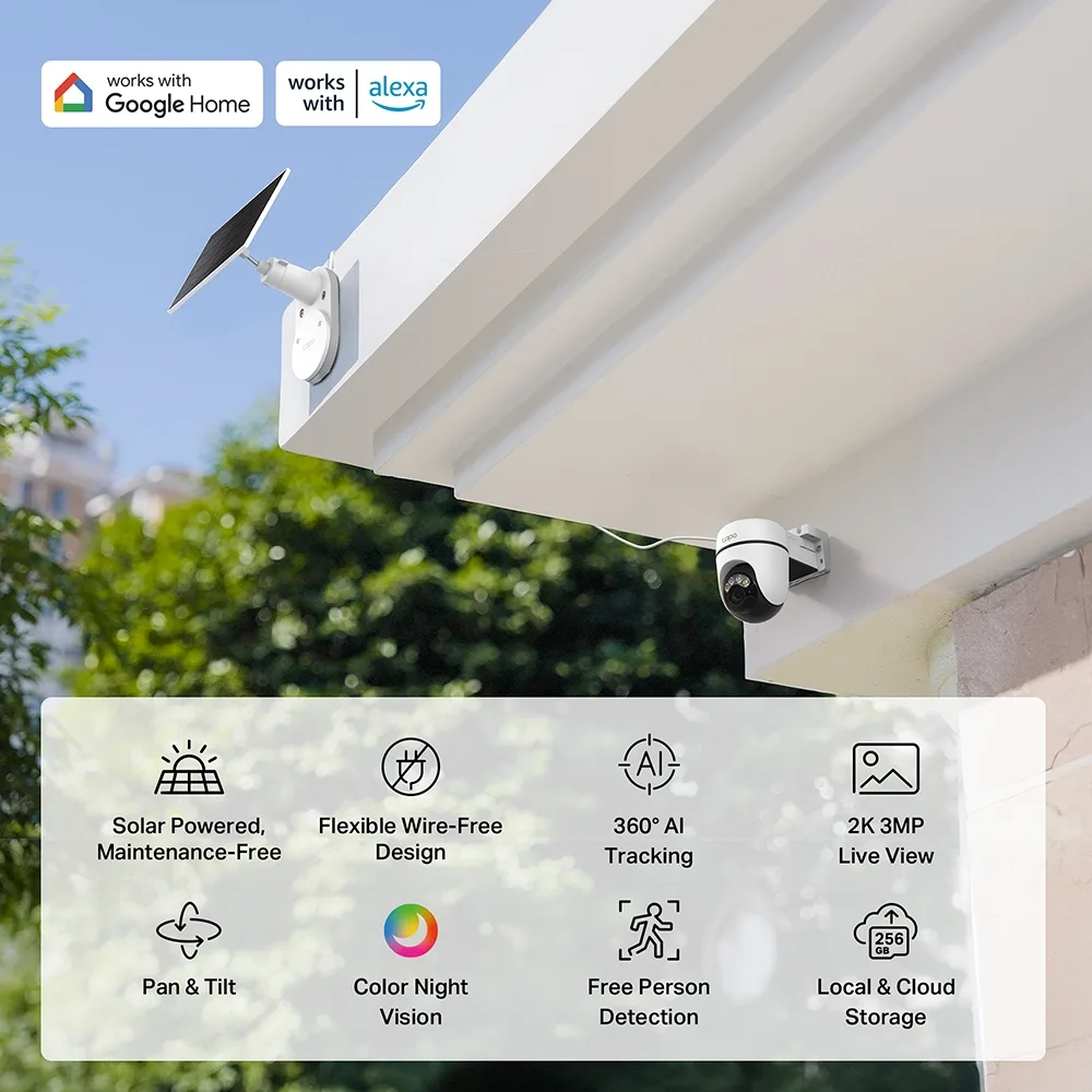 Комплект розумної бездротової камери TP-LINK TAPO C610 KIT 2K QHD та сонячної панелі