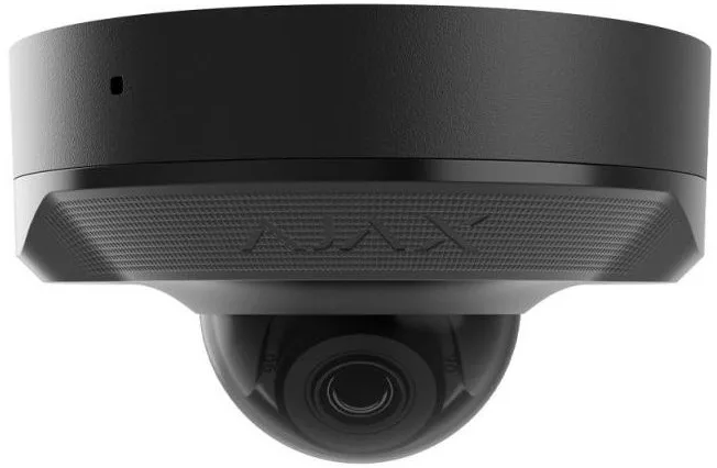 IP-Камера проводная Ajax DomeCam Mini, 8МП, 4мм, Poe, True WDR, IP 65, ИК 30м, аудио, угол обзора 75° до 85°, мини купольная, черная.