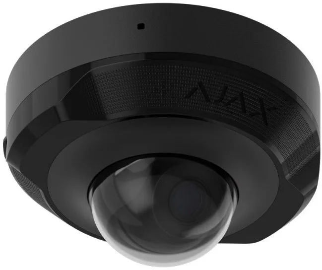 IP-Камера проводная Ajax DomeCam Mini, 8МП, 4мм, Poe, True WDR, IP 65, ИК 30м, аудио, угол обзора 75° до 85°, мини купольная, черная.