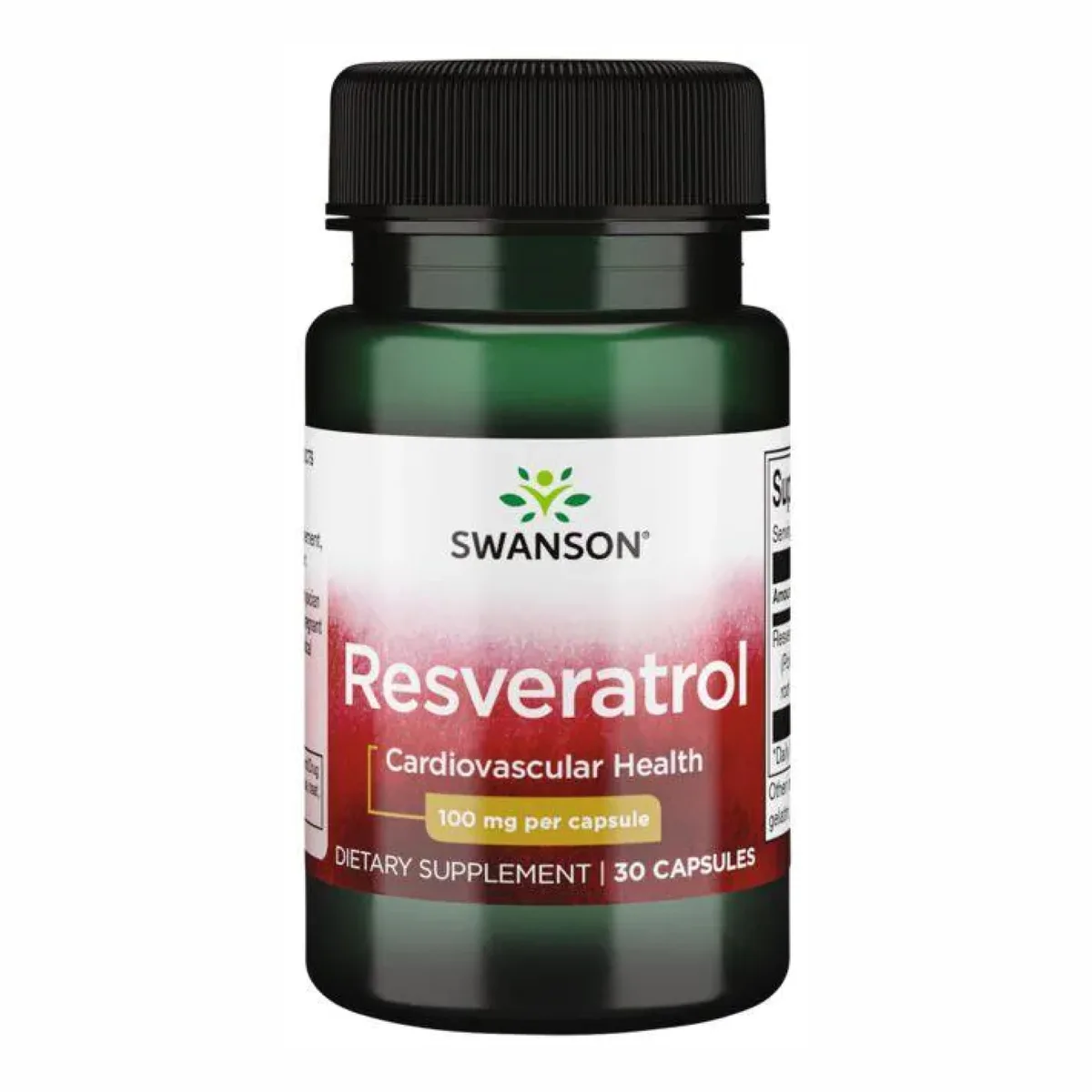 Resveratrol 100 mg 30 капсул Swanson для здоровья сердечно-сосудистой системы