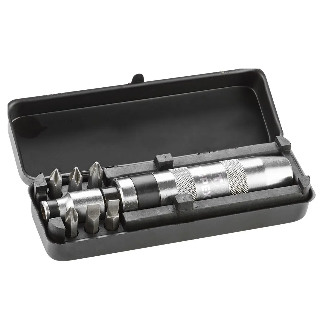 Ударна викрутка TOPEX з бітотримачем 1/4", 6 біт SL та PH, сталь CrV.