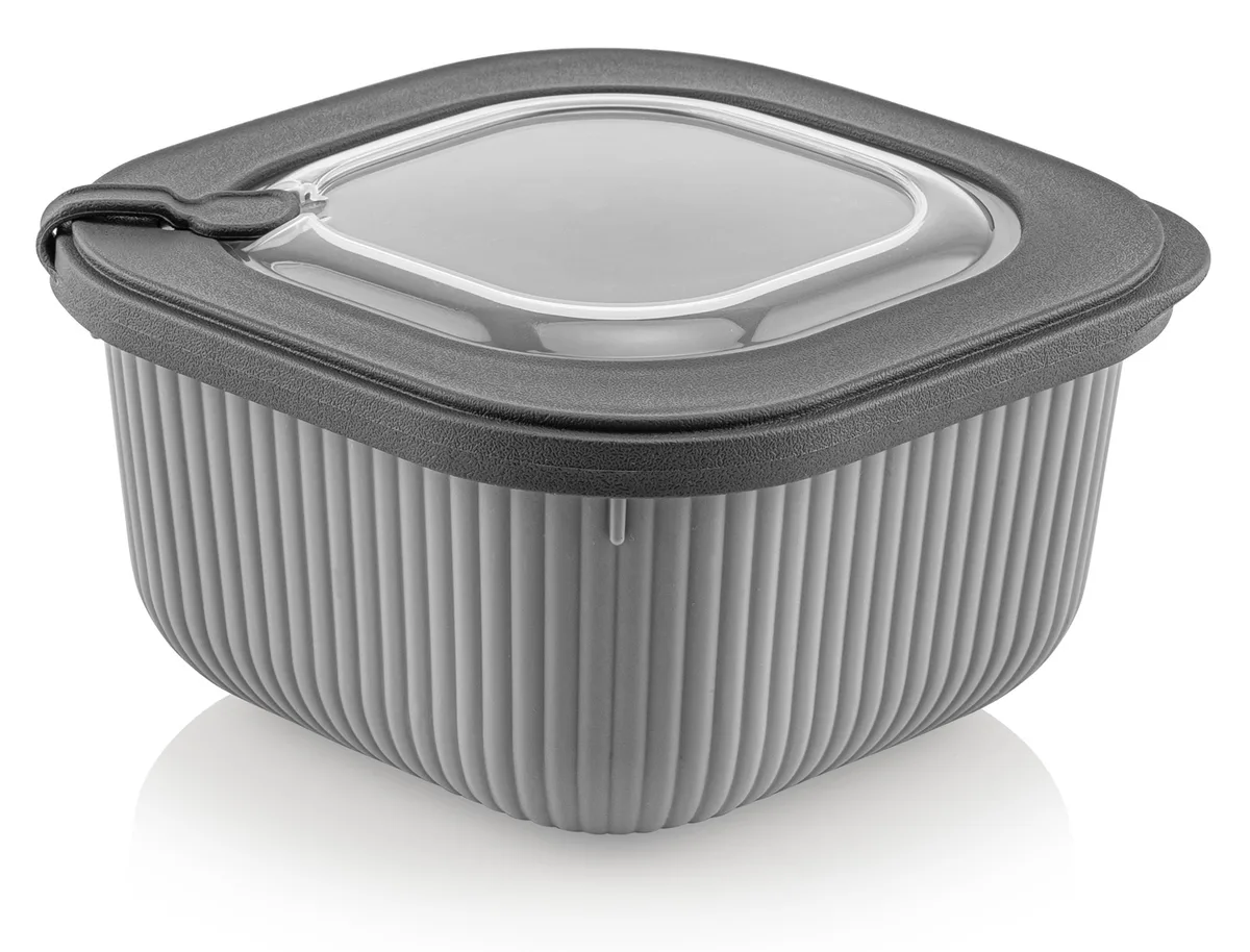 Контейнер IDEA HOME пластик 15х15х8 см 1.1 л сірий