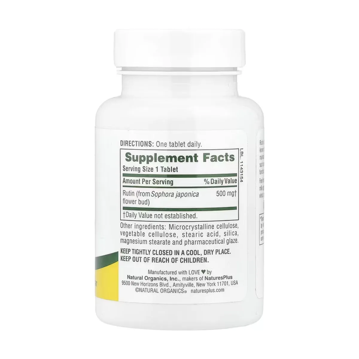 Rutin 500mg 60 табл Nature's Plus вегетарианский безглютеновый антиоксидант