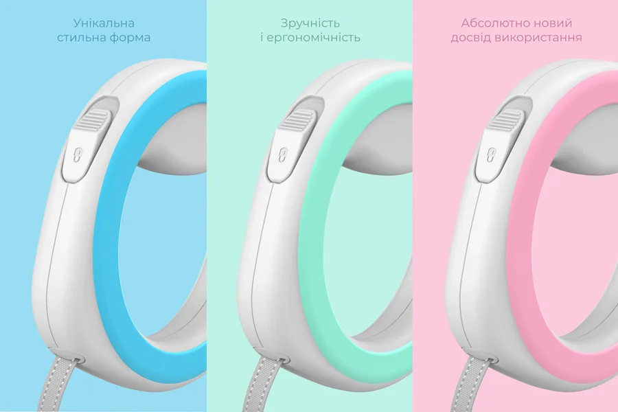 Повідок-рулетка WAUDOG R-leash до 40 кг 290 см пластик світловідбиваюча салатова