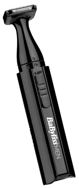 Машинка для стрижки Babyliss, аккумуляторная и сетевая, с вибрационным мотором, одной насадкой, триммером, кейсом, титановым покрытием, черного цвета.