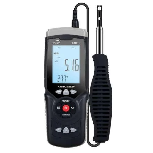 Термоанемометр Benetech GT8911 0,3-30 м/с 0-45°C Пластик Чорний