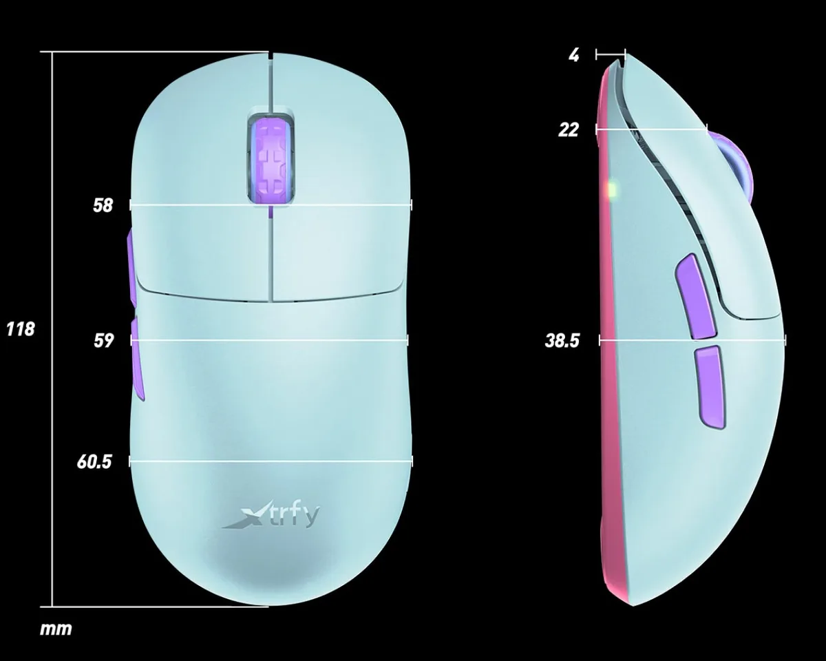 Миша Xtrfy M8, WL/USB-A, RGB, чорний