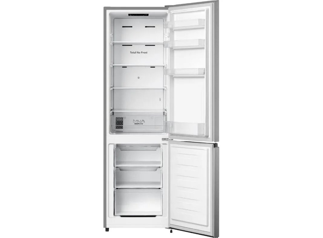 Холодильник Gorenje с нижней морозильной камерой, 180х55х55 см, 2 двери, объем 188(67)л, класс энергопотребления А+, NoFrost Plus, зона свежести, серый