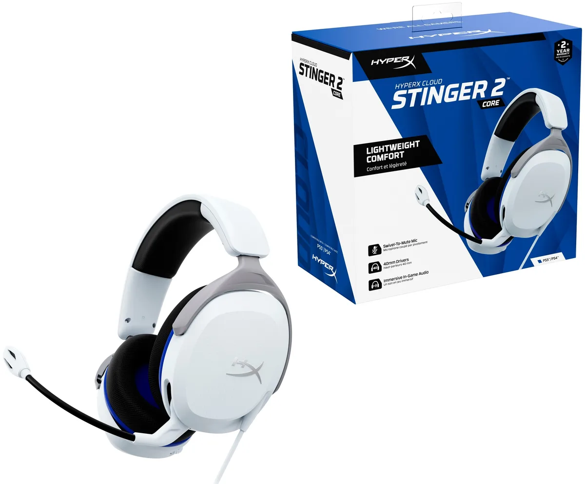 Гарнітура HyperX дротова повнорозмірна біло-синя 1,3 м для PS5 PS4
