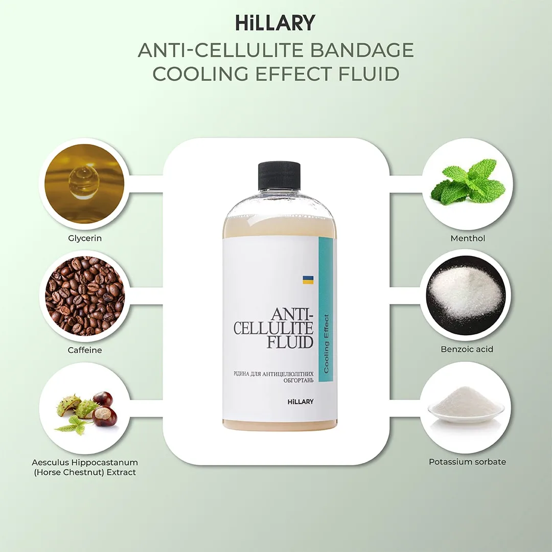 Рідина для антицелюлітних обгортань з охолоджувальним ефектом Hillary Anti-cellulite Bandage Cooling Effect Fl