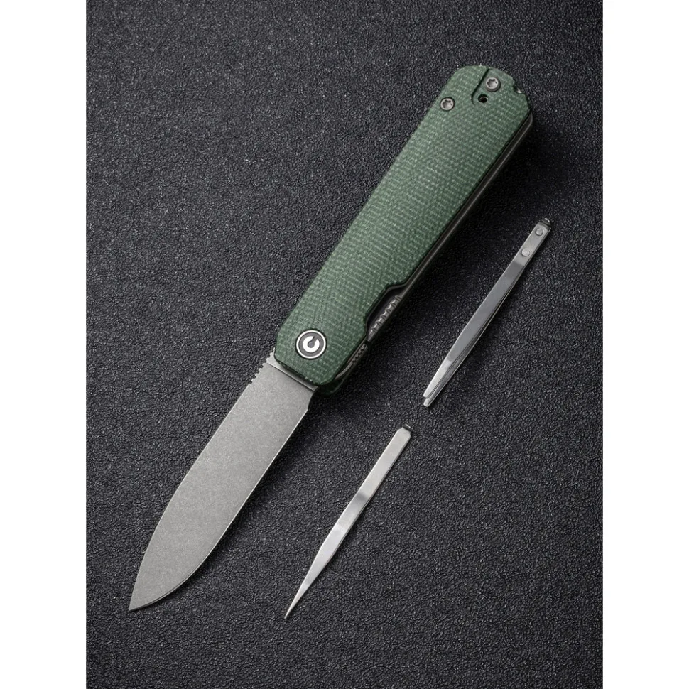 Нож складной карманный Civivi Nitro-V 72 мм Micarta темно-зеленый.