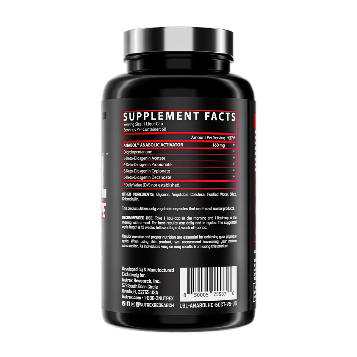 Anabol Hardcore Nutrex 60 капсул анаболічний комплекс для росту м’язової маси