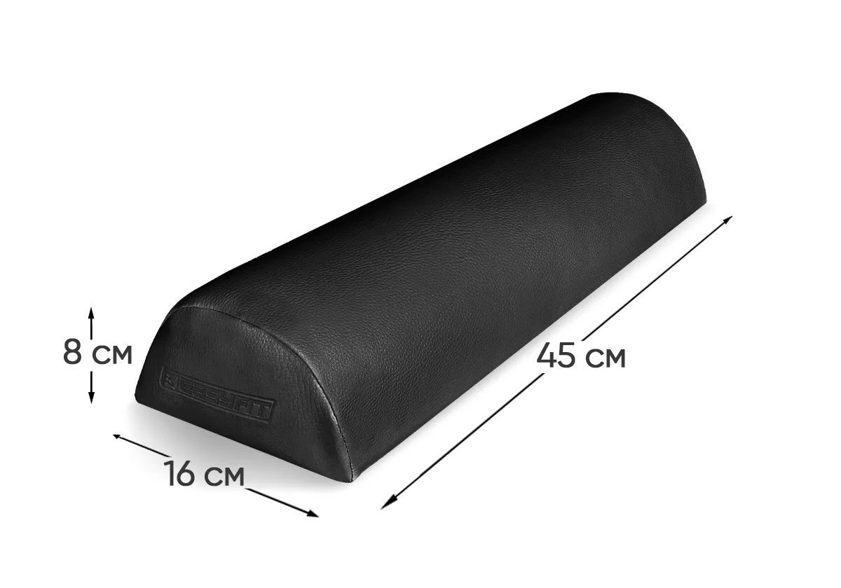 Полувалик EasyFit медицинский кожзам 45х16х8 см черный