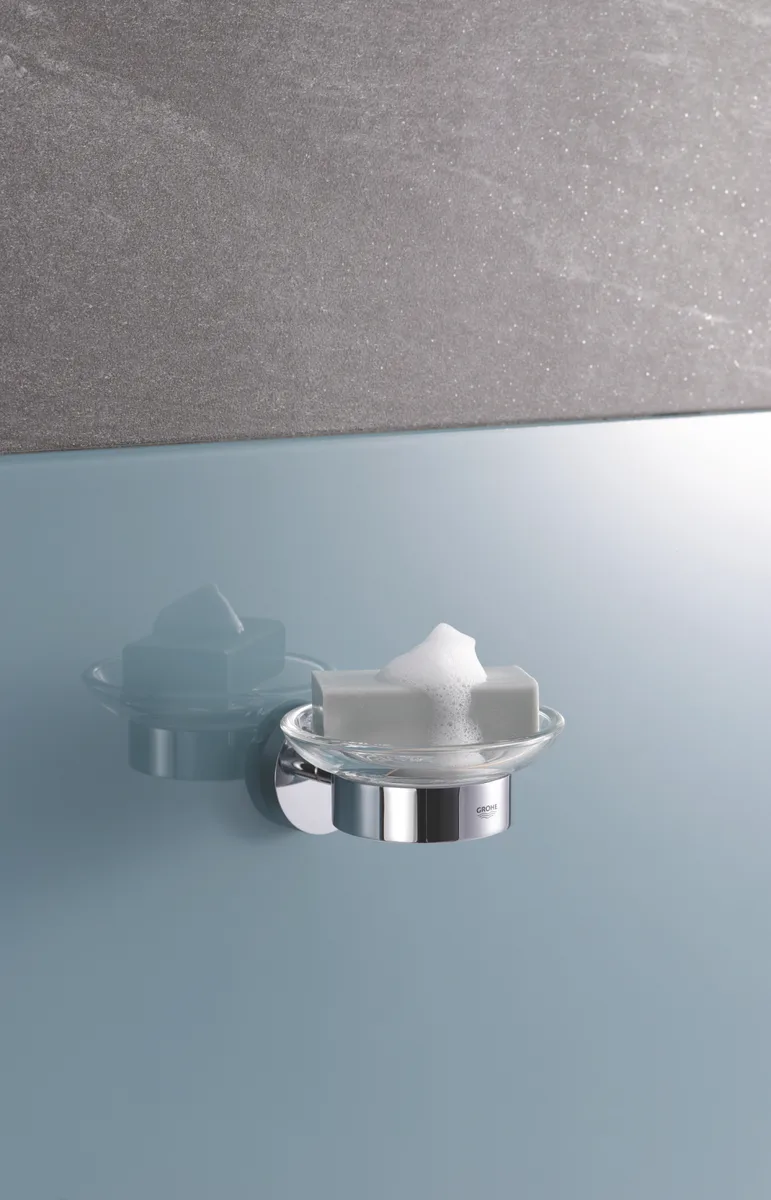 Мильница Grohe металл 58х125х125 мм стальной глянцевый