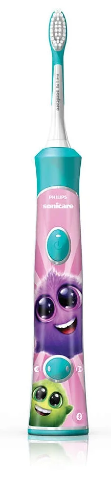 Зубна електрощітка Philips для дітей акумуляторна 2 насадки пульсуюча біла