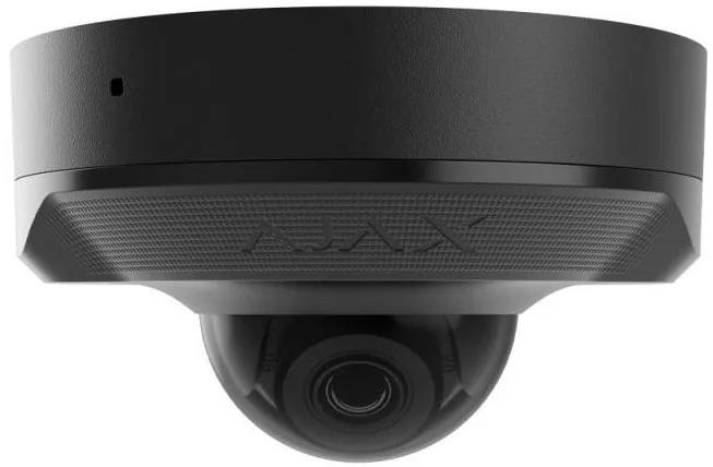 IP-камера проводная Ajax DomeCam Mini, 5 МП, 4 мм, Poe, True WDR, IP 65, ИК 30 м, аудио, угол обзора 75° до 85°, мини купольная, черная.