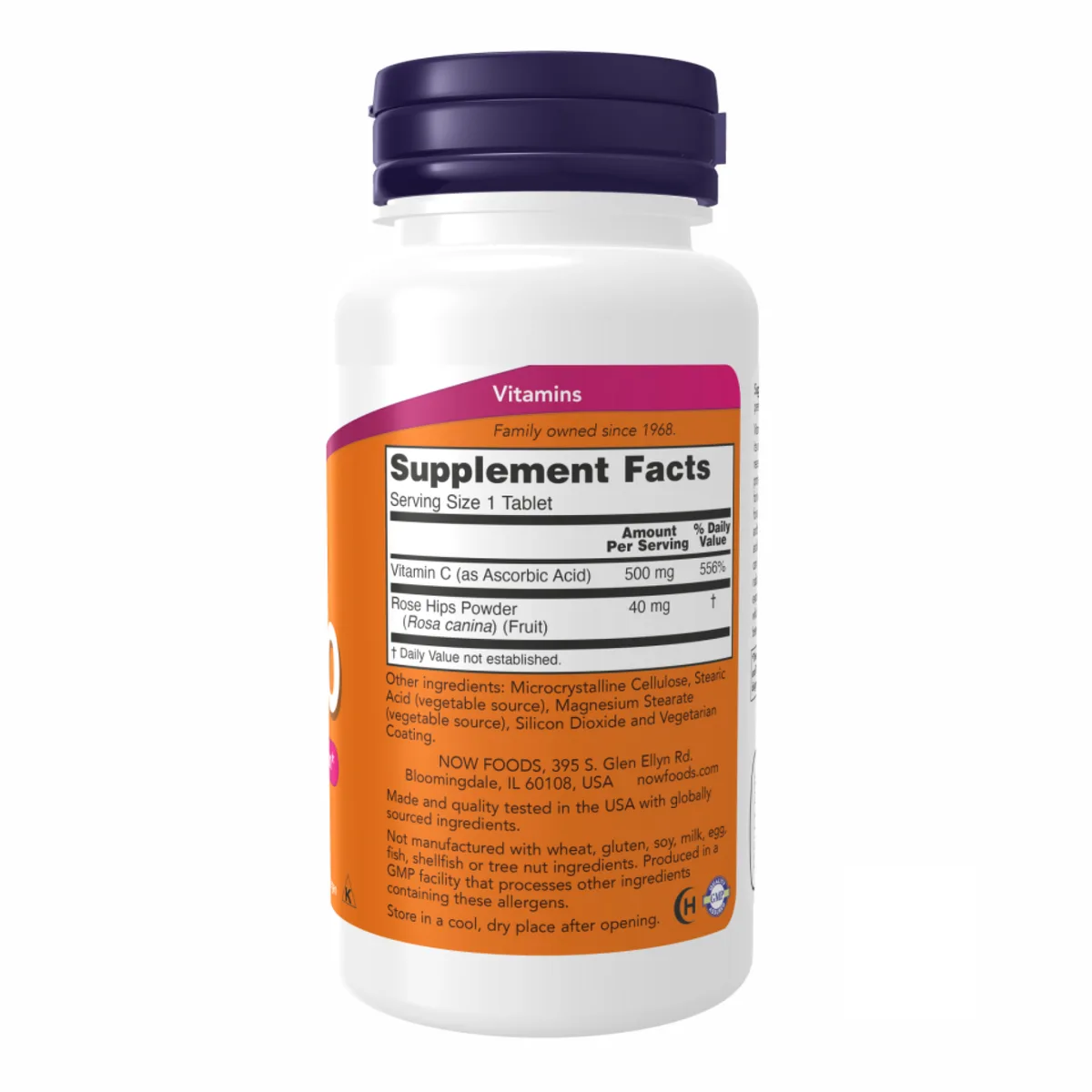 Вітамін C 500 мг з шипшини Now Foods 100 таблеток