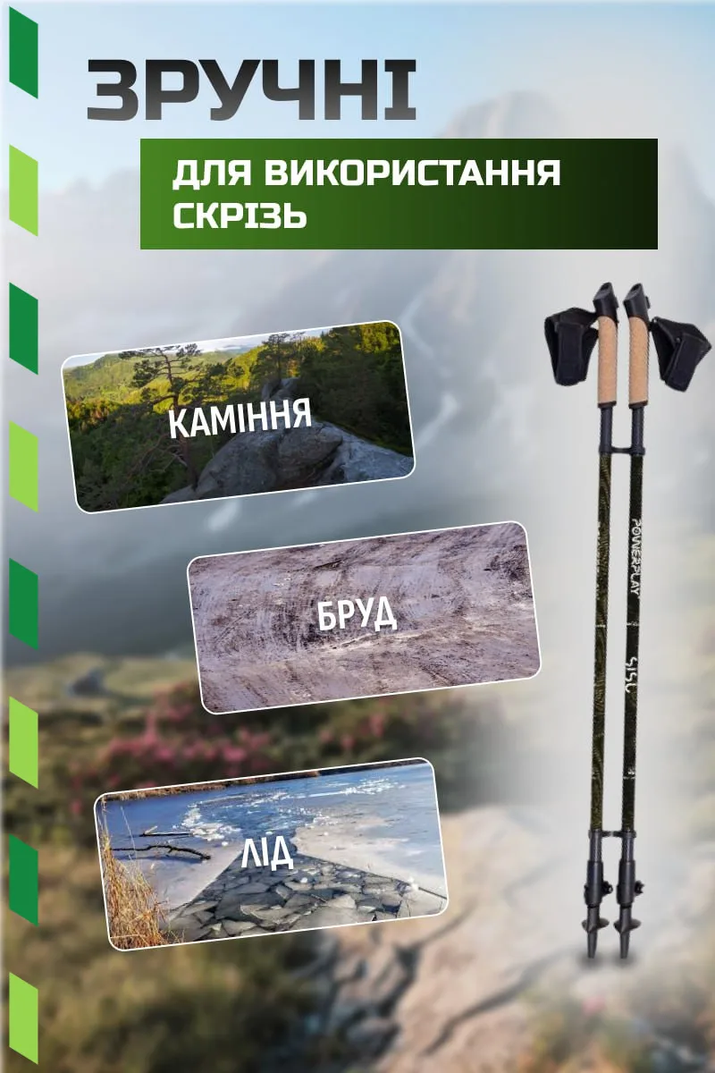 Палки Active Point алюминиевые регулируемые 80-135 см черные с чехлом и ботинками.