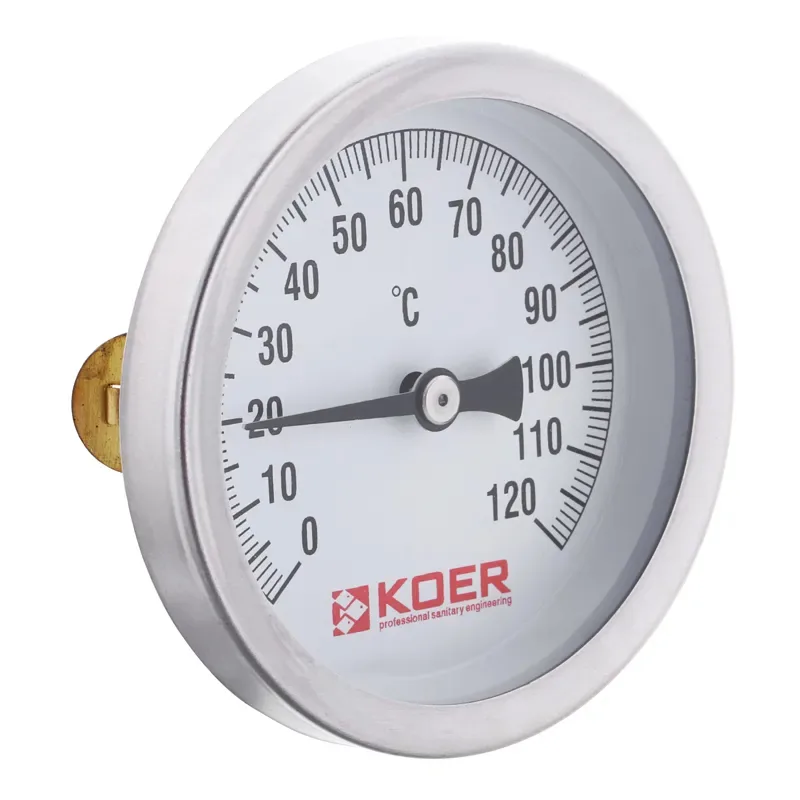 Термометр накладной KOER KT.672A 63 мм сталь латунь белый диапазон 0-120 °C