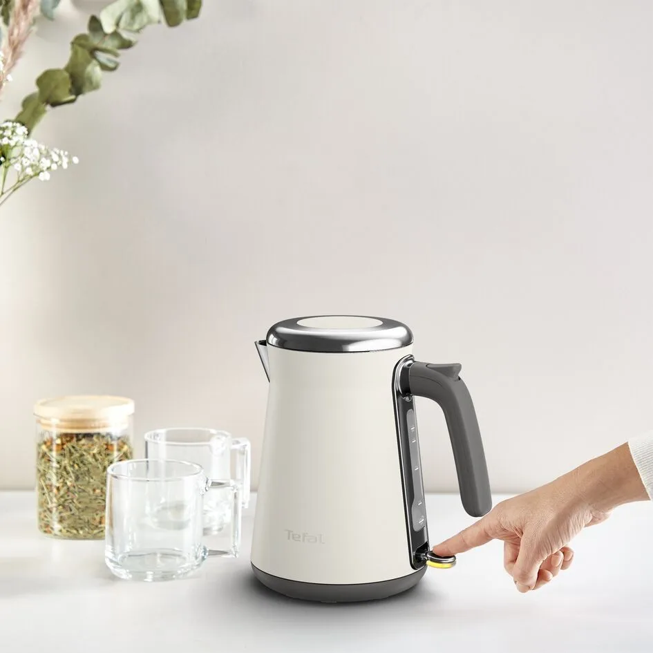 Електричний чайник Tefal Collection 1.68л, Strix, нержавіюча сталь, кремовий.