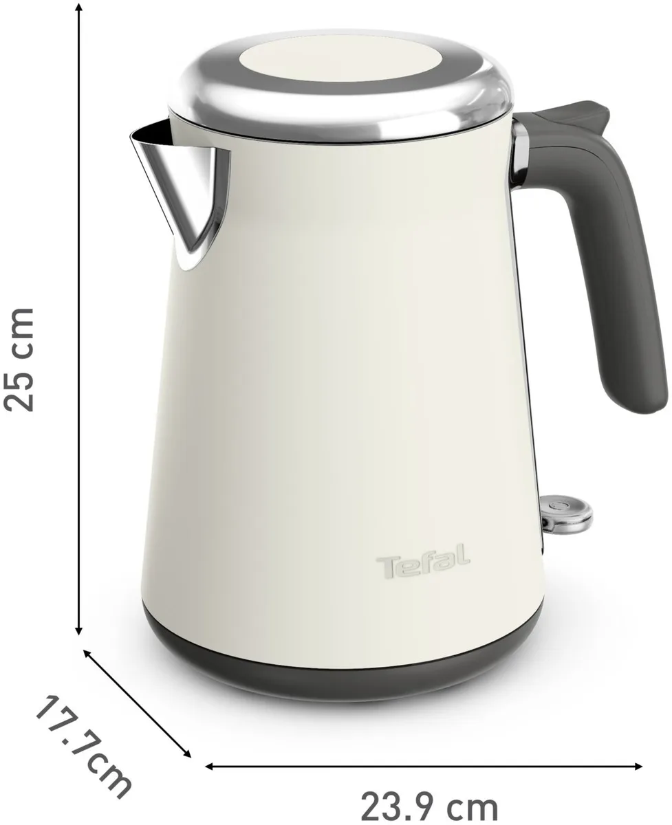Електричний чайник Tefal Collection 1.68л, Strix, нержавіюча сталь, кремовий.