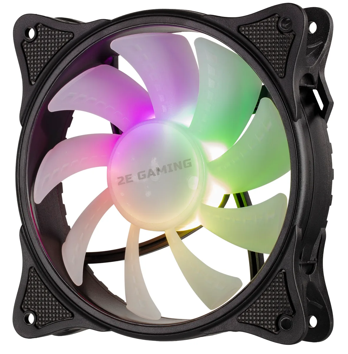 Корпусний вентилятор 2E Gaming чорний 120мм силікон 1200rpm RGB