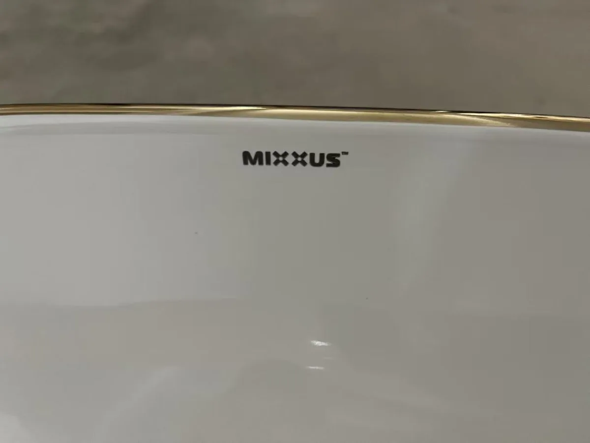 Раковина накладна Mixxus Premium керамічна 600х400 Білий золото