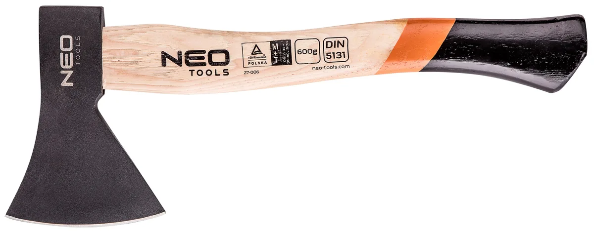 Універсальна сокира Neo Tools з руків'ям з гікорі, 36 см, 600 г.