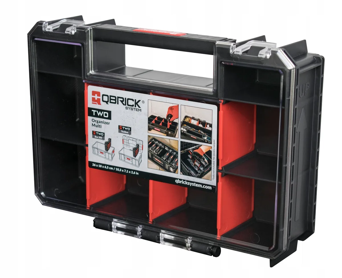 Ящик для інструментів QBRICK пластик 530х295х195 мм чорний з 6 органайзерами