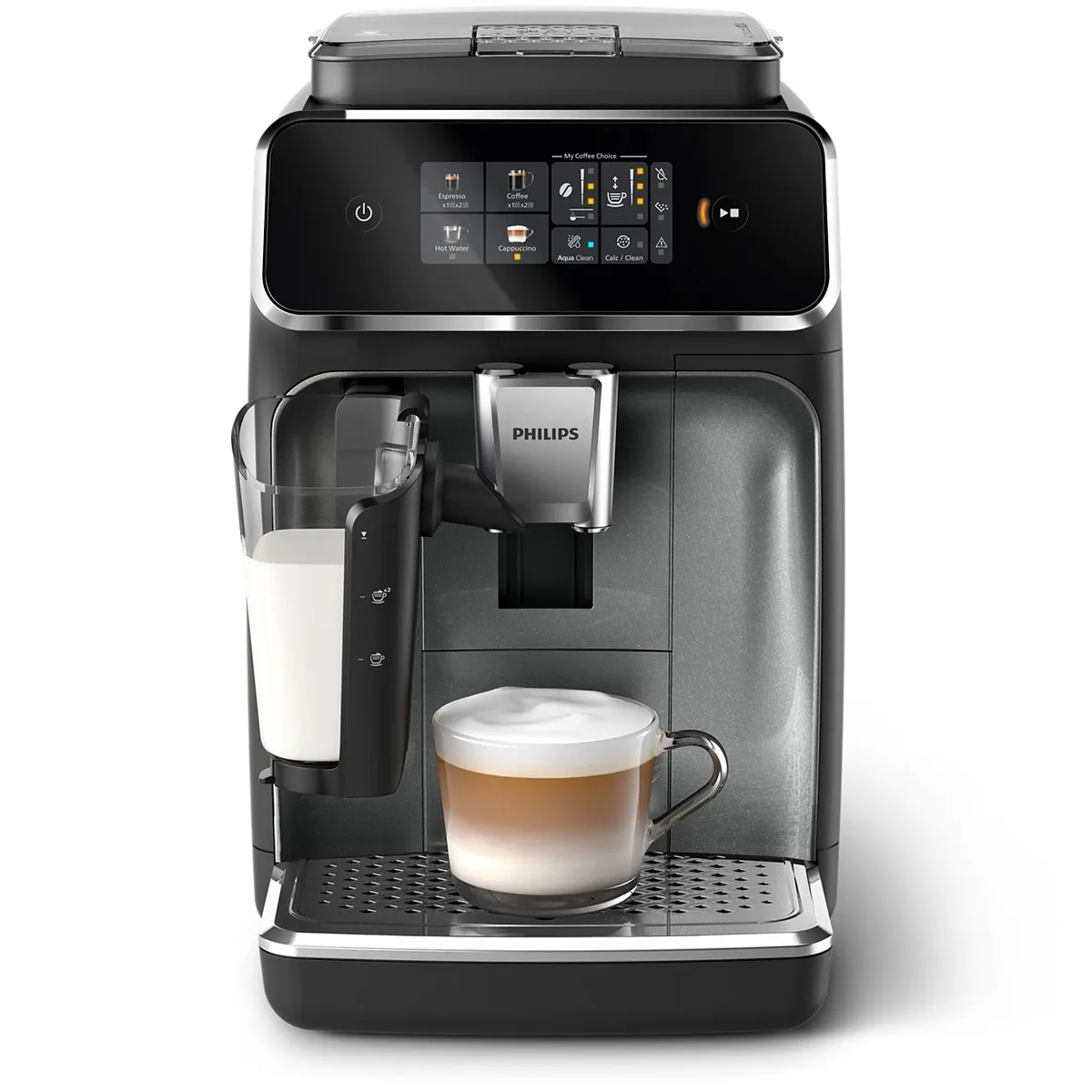 Кавоварка Philips Series 2300 LatteGo, 1.8л, для зернової та меленої кави, автоматичне приготування капучино, з дисплеєм, 4 авторс