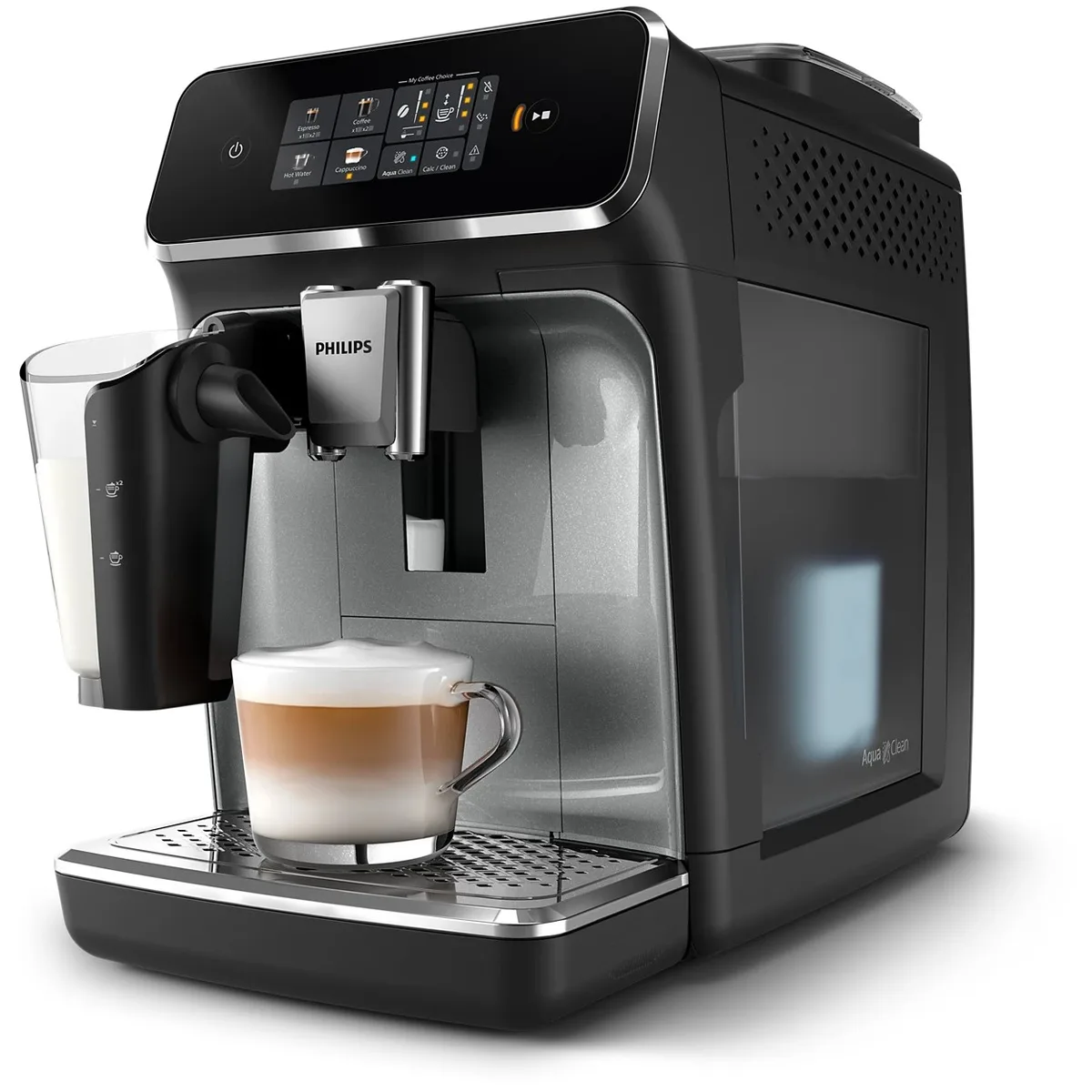 Кавоварка Philips Series 2300 LatteGo, 1.8л, для зернової та меленої кави, автоматичне приготування капучино, з дисплеєм, 4 авторс