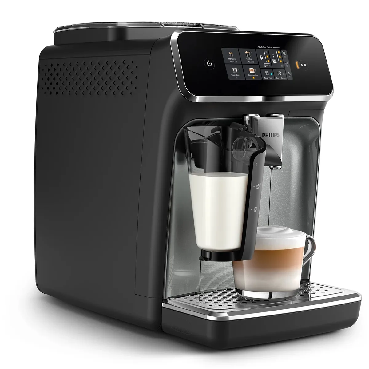 Кавоварка Philips Series 2300 LatteGo, 1.8л, для зернової та меленої кави, автоматичне приготування капучино, з дисплеєм, 4 авторс