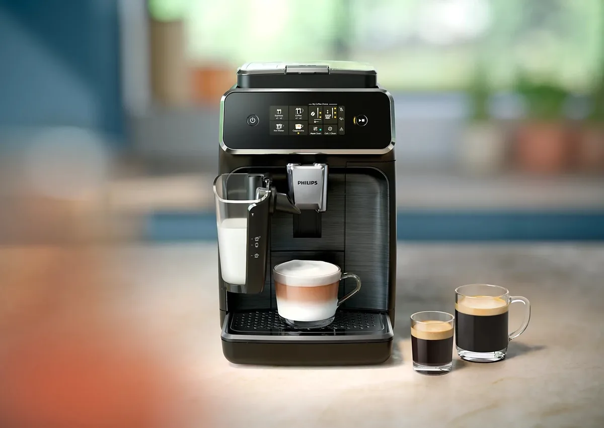 Кавоварка Philips Series 2300 LatteGo, 1.8л, для зернової та меленої кави, автоматичне приготування капучино, з дисплеєм, 4 авторс
