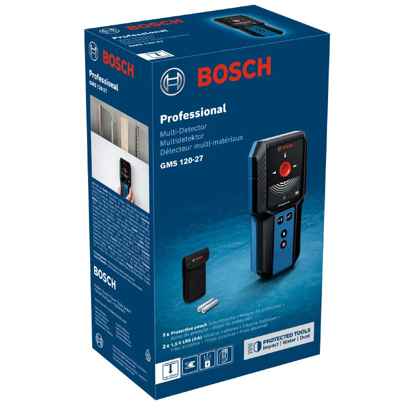 Детектор акумуляторний Bosch Professional для виявлення об'єктів до 120мм з індикацією сигналу та чохлом
