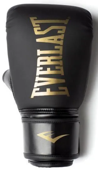 Боксерські рукавиці Everlast поліуретан L/XL чорні золоті