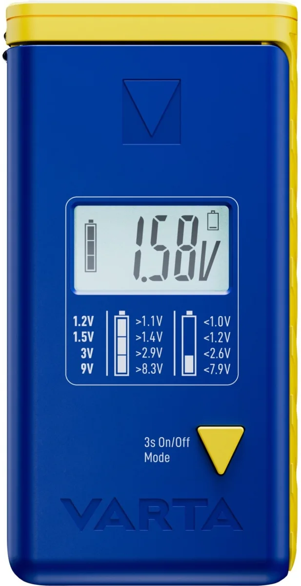 Цифровий вимірювач Varta LCD для тестування батарейок.