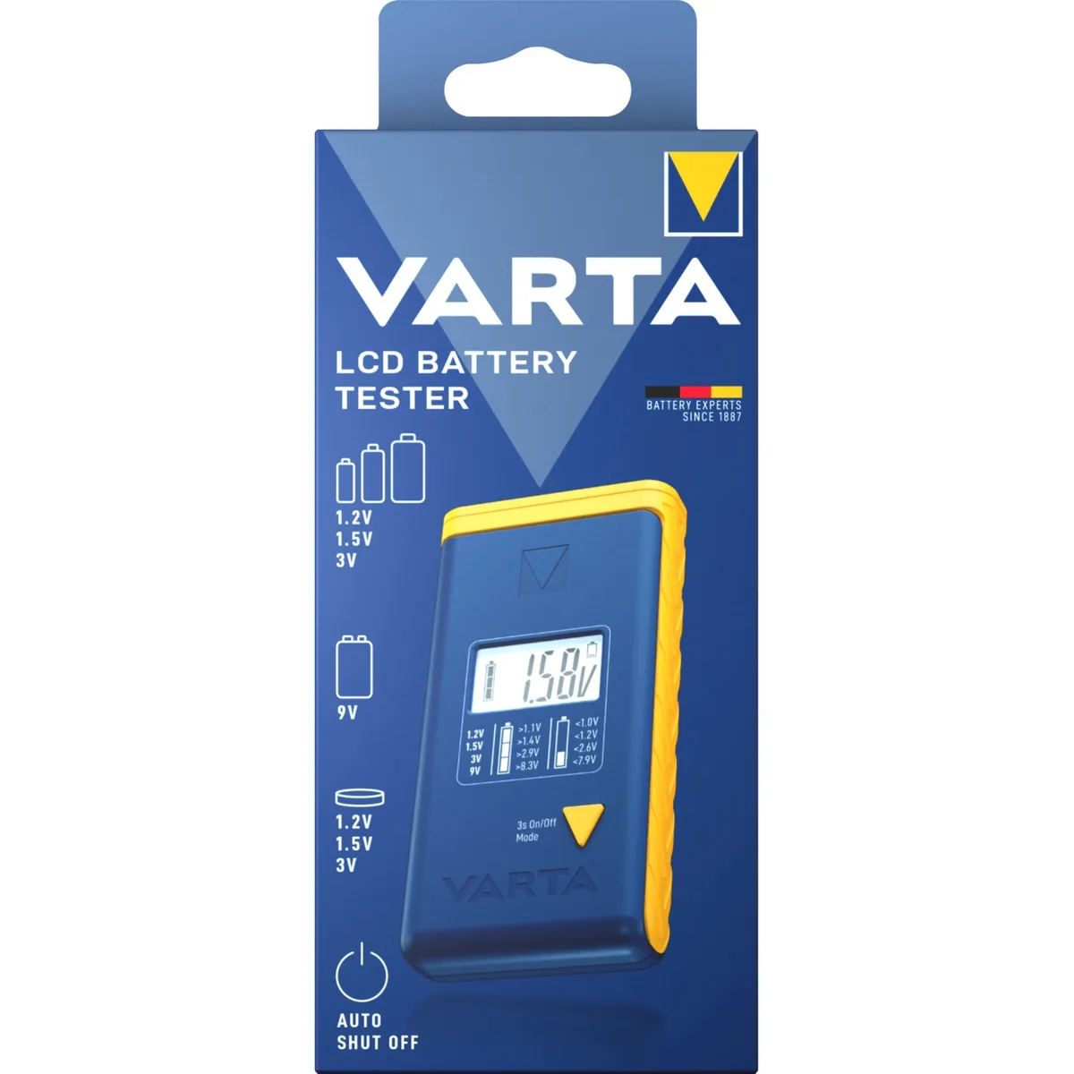 Цифровий вимірювач Varta LCD для тестування батарейок.