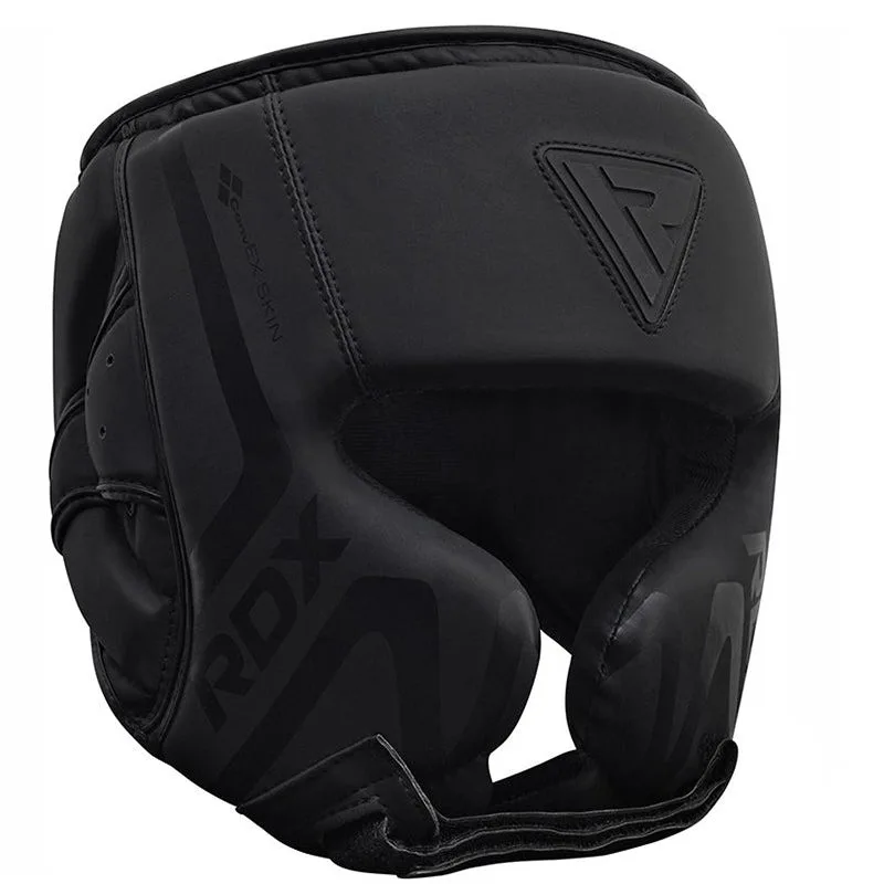 Боксерський шолом RDX PU-шкіра L Чорний